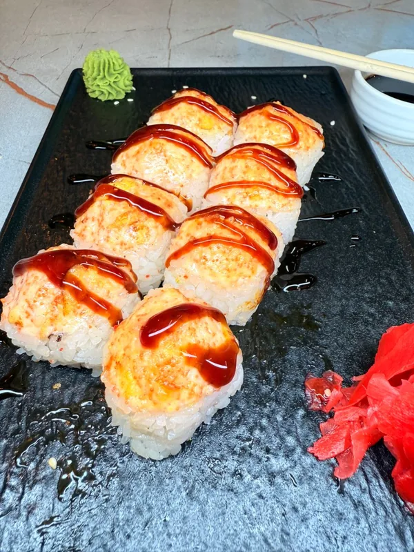 Baked with omelette