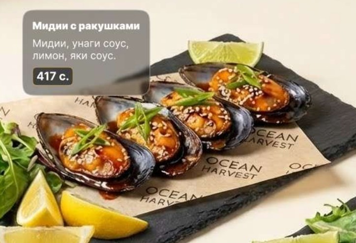 Мидии с ракушками