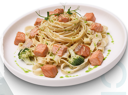 Фетучини с форелью