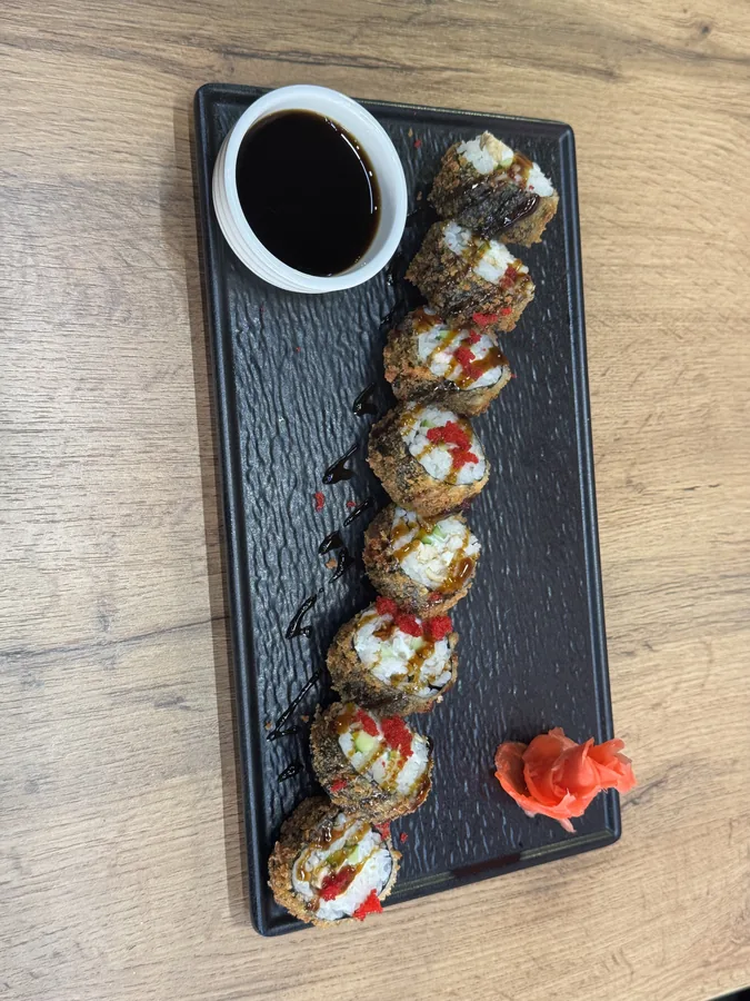 Fried sushi with salmon
