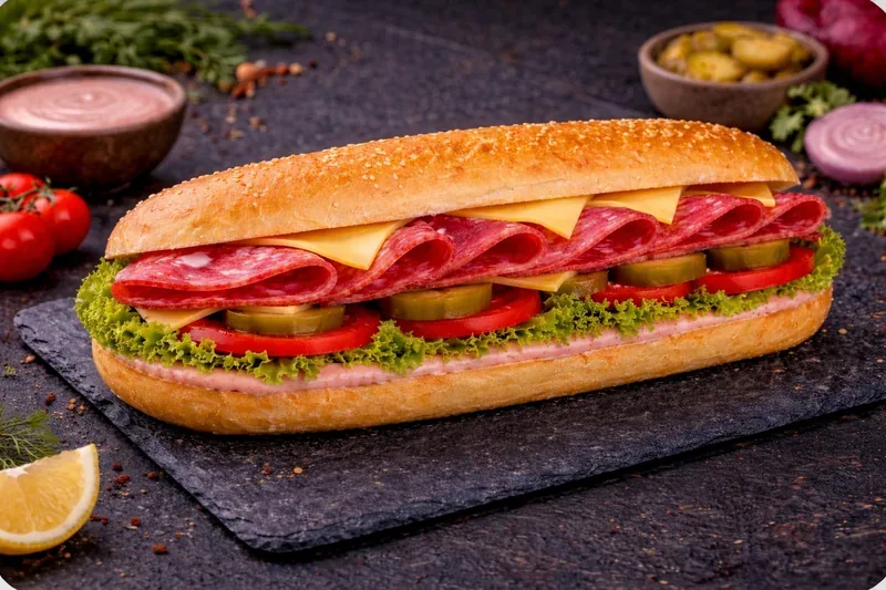 Sonwich with kalbasa and cheese