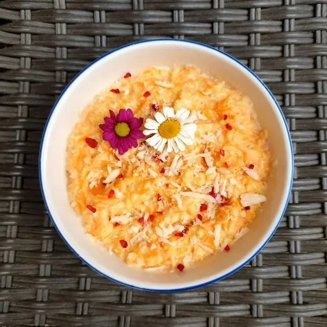 Rice Porridge with Caramel and Peanuts