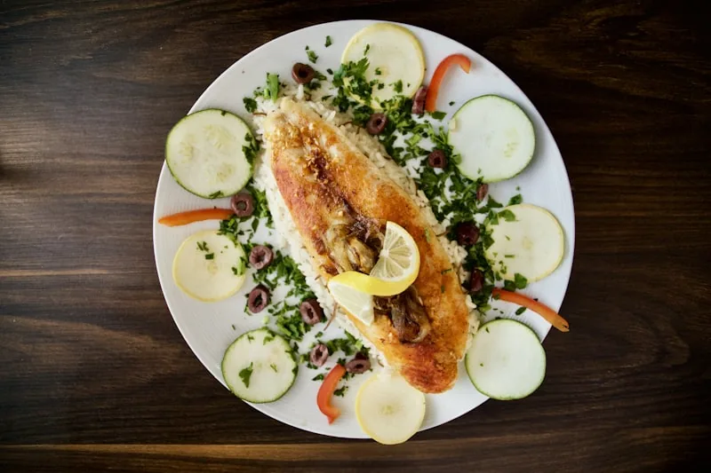 Trout with Vegetables & Rice